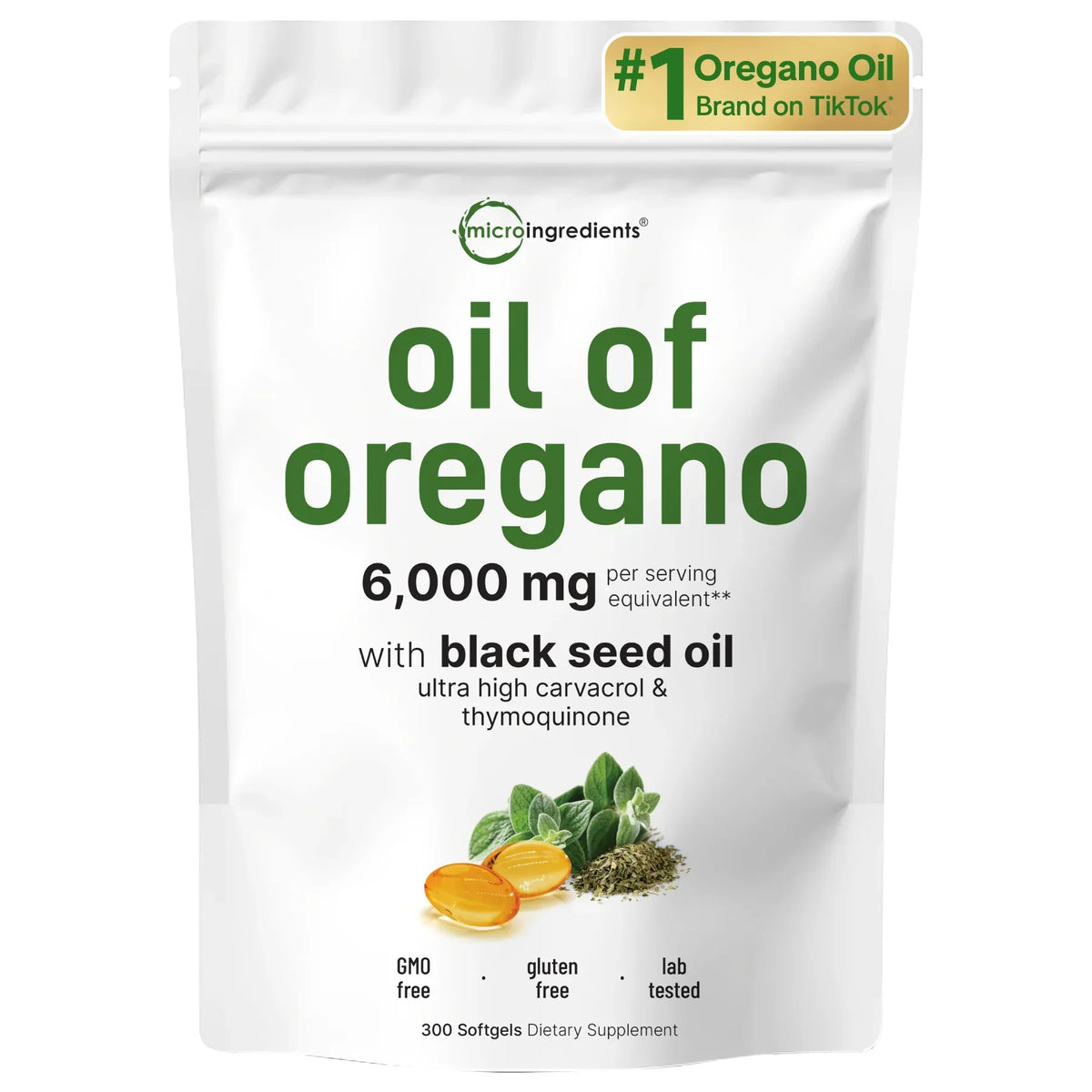 Oregano Oil with Black Seed Oil Powerful Immune Support| Non-GMO, 3rd-Party Tested