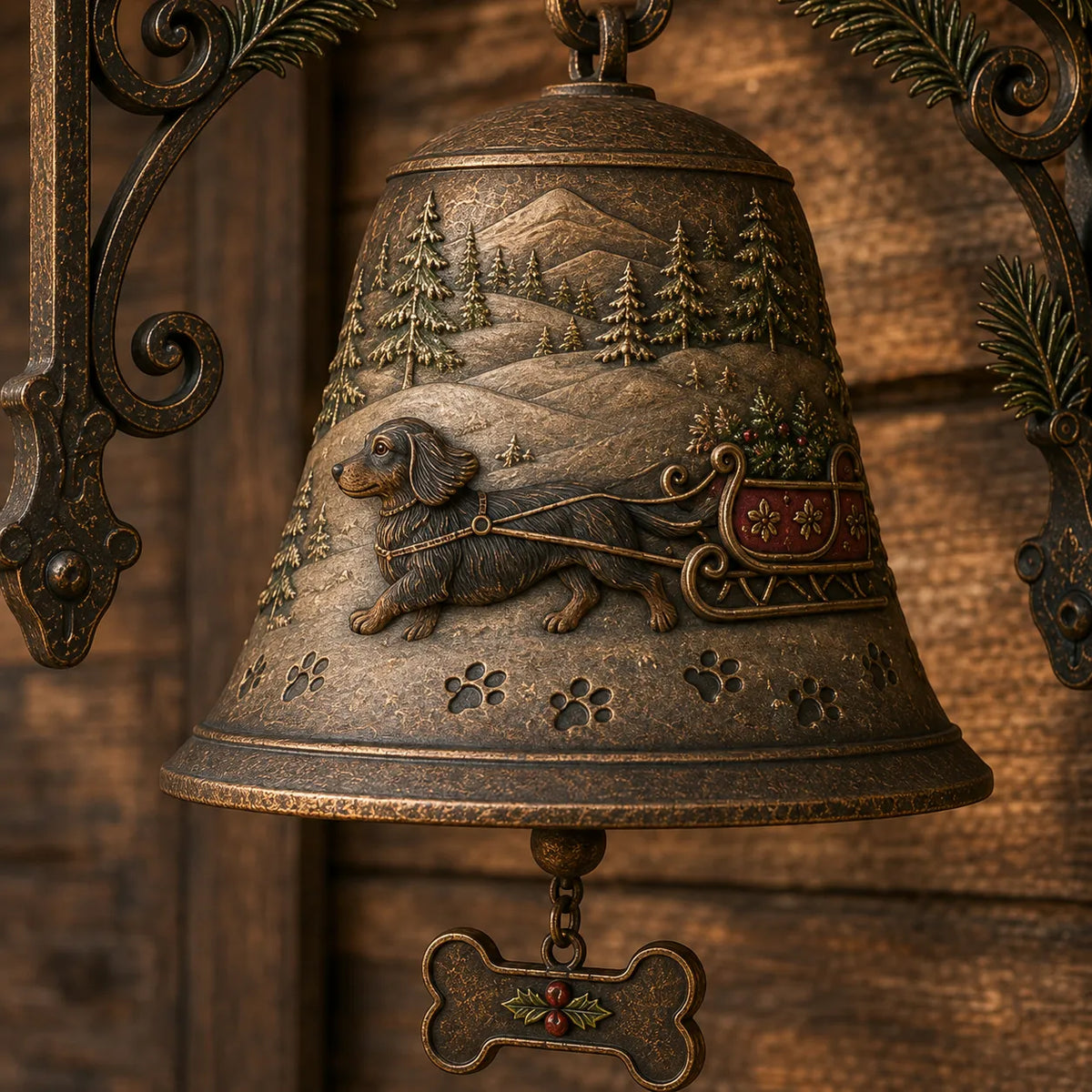 ๐ Dashing Through the Snow โ Dachshund Christmas Sleigh Bell ๐
