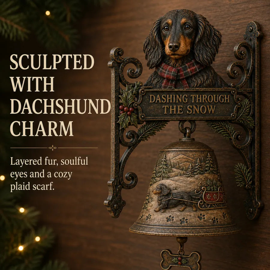 🐕 Dashing Through the Snow – Dachshund Christmas Sleigh Bell 🎄